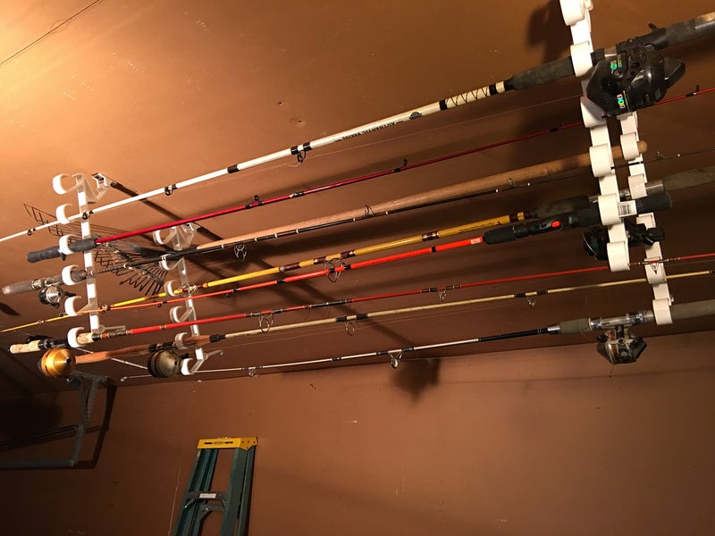 Fourth Wall Solutions Storage Rack for Garage Doors with Hooks for Fishing Rods, Kayak Paddles and More - Image 4